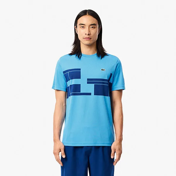 Áo Thun Nam Lacoste Tennis x Novak Djokovic T-Shirt TH2525 - IDE Màu Xanh Blue Size 4