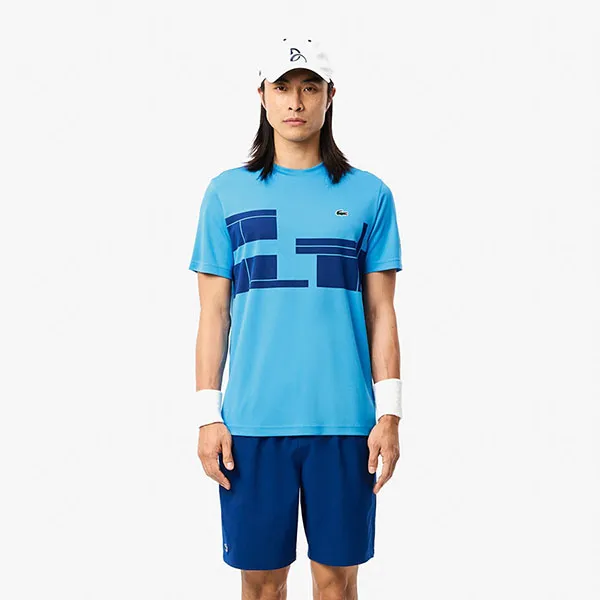 Áo Thun Nam Lacoste Tennis x Novak Djokovic T-Shirt TH2525 - IDE Màu Xanh Blue Size 4
