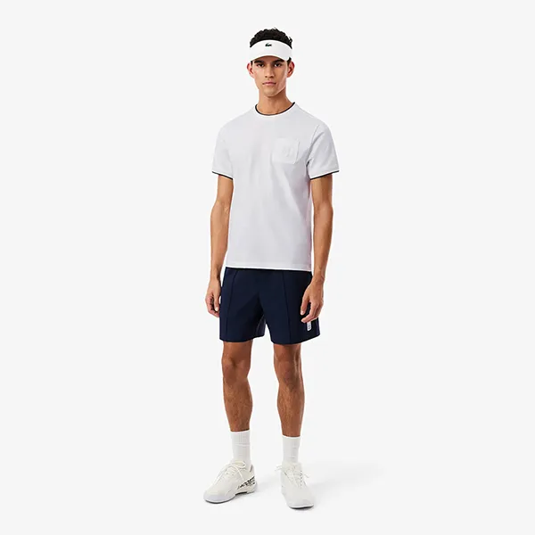 Áo Thun Nam Lacoste Ultra Dry Tennis Heritage Badge T-Shirt TH0209 001 Màu Trắng Size 3