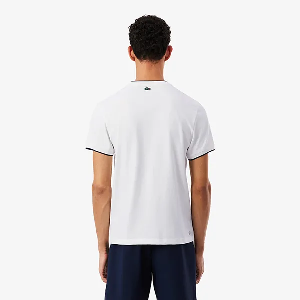 Áo Thun Nam Lacoste Ultra Dry Tennis Heritage Badge T-Shirt TH0209 001 Màu Trắng Size 3