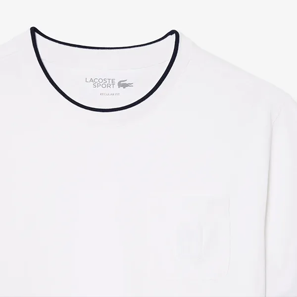 Áo Thun Nam Lacoste Ultra Dry Tennis Heritage Badge T-Shirt TH0209 001 Màu Trắng Size 3