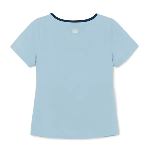 Áo Thun Nữ MLB Basic Squar Neck Slim Fit T-Shirts Los Angeles Dodgers 3FTSB7363-07BLM Màu Xanh Nhạt