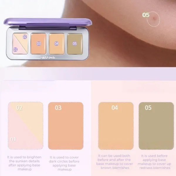 Bảng Che Khuyết Điểm + Triệt Sắc Girls Crush 5-Color Concealer Cream Palette 5 Ô