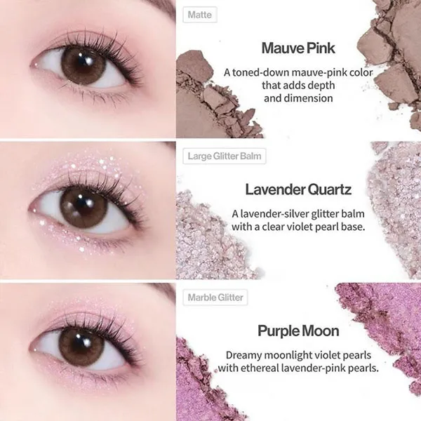 Bảng Phấn Mắt 9 Ô Unleashia Glitterpedia Eye Palette Tone N°4 All Of Lavender Fog