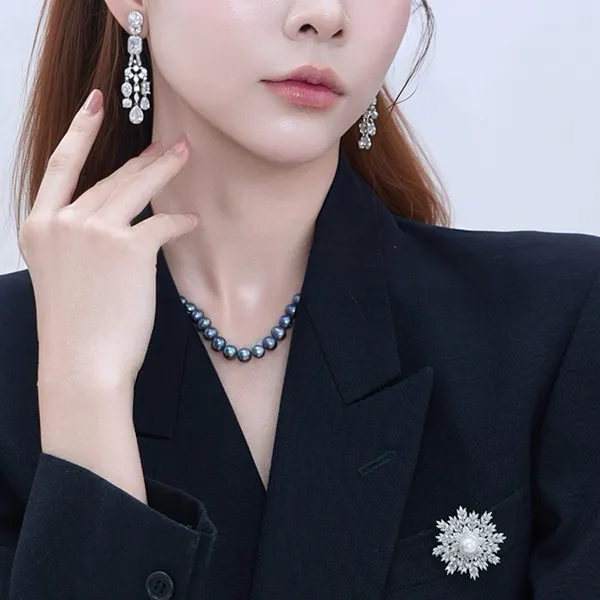 Cài Áo Meri Frozen Blossom BR23 Màu Bạc