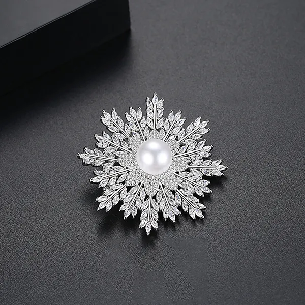 Cài Áo Meri Frozen Blossom BR23 Màu Bạc