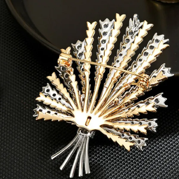 Cài Áo Nữ Meri Autumn Sheaf BR44 Màu Vàng Phối Bạc