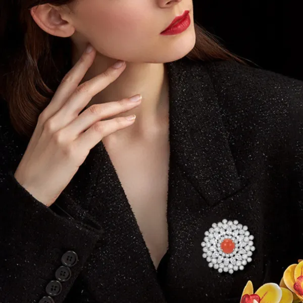 Cài Áo Nữ Meri Blooming Brilliance BR54 Màu Bạc
