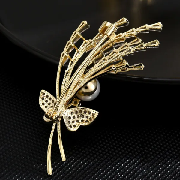 Cài Áo Nữ Meri Butterfly Reed BR41 Màu Vàng Gold