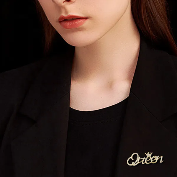 Cài Áo Nữ Meri Crowned Queen BR64 Màu Vàng Gold