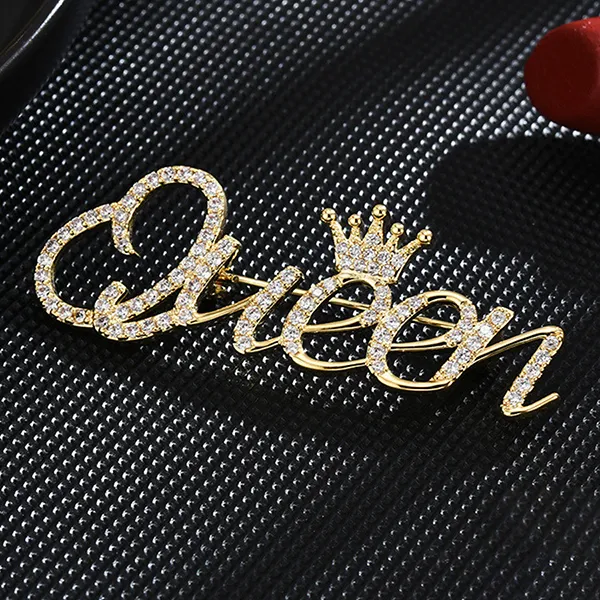 Cài Áo Nữ Meri Crowned Queen BR64 Màu Vàng Gold