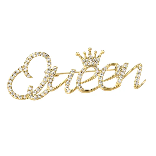 Cài Áo Nữ Meri Crowned Queen BR64 Màu Vàng Gold
