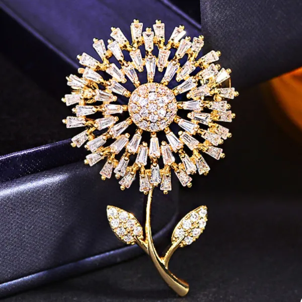 Cài Áo Nữ Meri Dandelion Grace BR921 Màu Vàng Gold