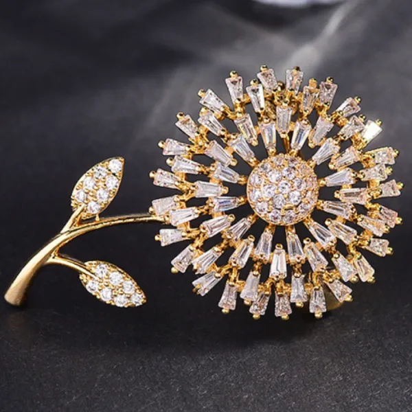 Cài Áo Nữ Meri Dandelion Grace BR921 Màu Vàng Gold