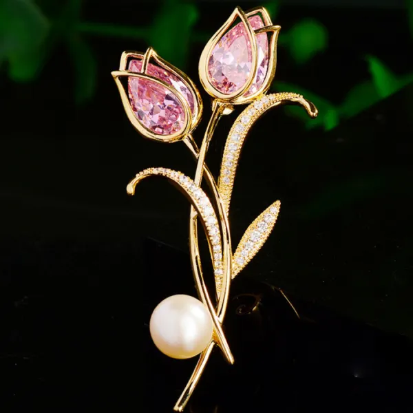 Cài Áo Nữ Meri Gentle Tulip BR930 Màu Hồng