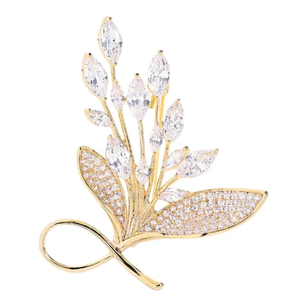 Cài Áo Nữ Meri Golden Sprigs BR30 Màu Vàng