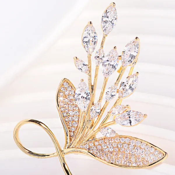 Cài Áo Nữ Meri Golden Sprigs BR30 Màu Vàng