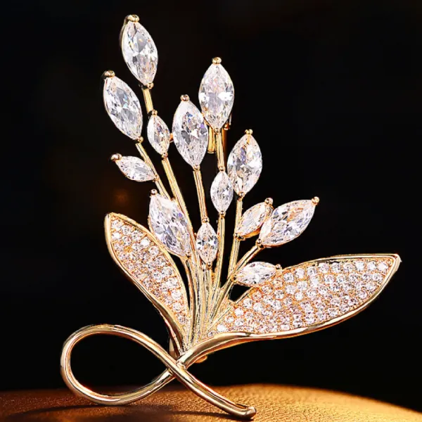 Cài Áo Nữ Meri Golden Sprigs BR30 Màu Vàng