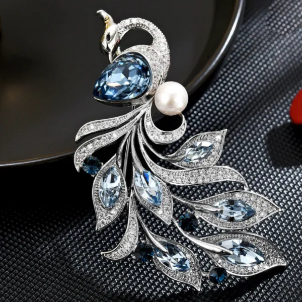 Cài Áo Nữ Meri Imperial Peacock BR47 Màu Xanh Bạc