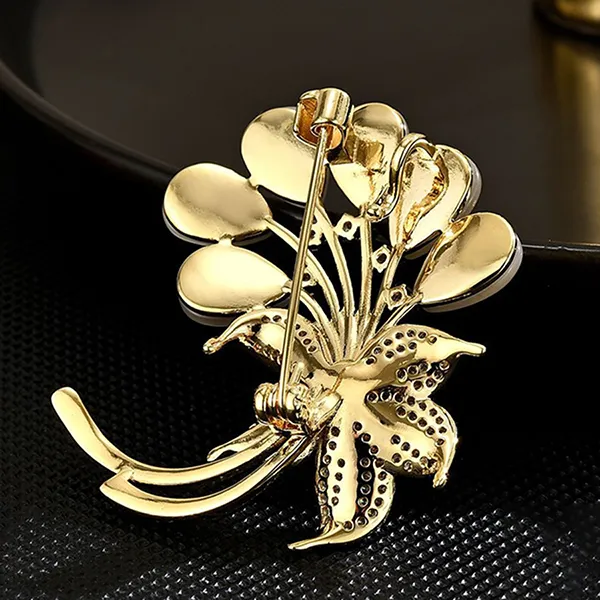 Cài Áo Nữ Meri Moonlit Bloom BR59 Màu Vàng Gold