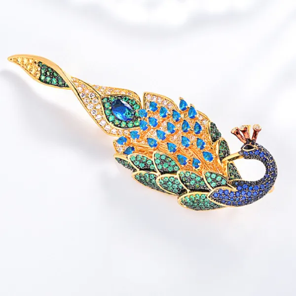 Cài Áo Nữ Meri Peacock Splendor BR24 Màu Vàng