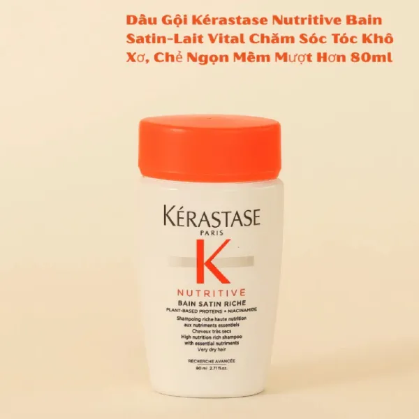 Combo Dầu Gội Chăm Sóc Tóc Khô Xơ, Chẻ Ngọn Kérastase Nutritive Bain Satin Riche (2 x 80ml)