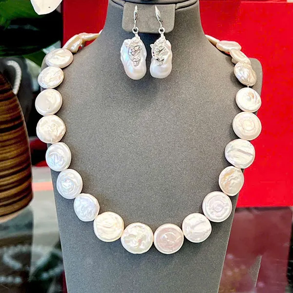Dây Chuyền Nữ Jessica Pearl Baroque Pearl JN15 Màu Trắng Xà Cừ