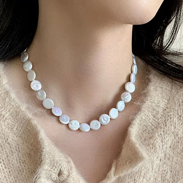Dây Chuyền Nữ Jessica Pearl Baroque Pearl JN15 Màu Trắng Xà Cừ