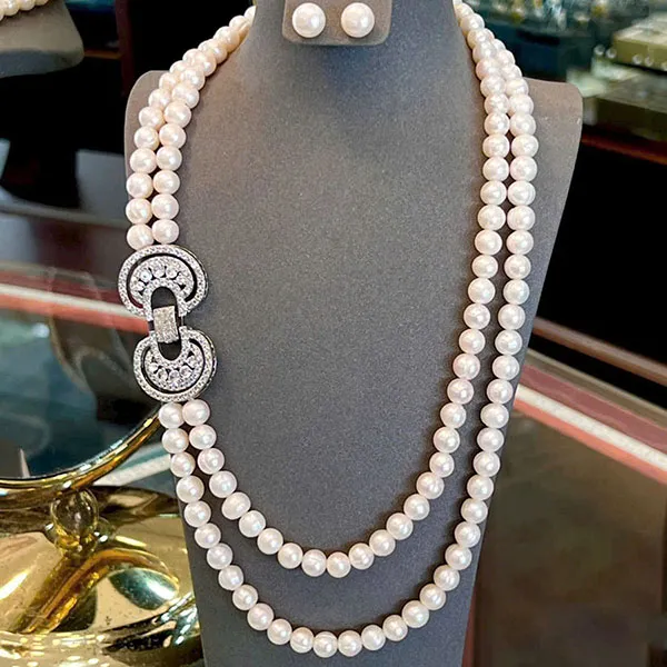 Dây Chuyền Nữ Jessica Pearl Harmony Link JN17 Màu Trắng