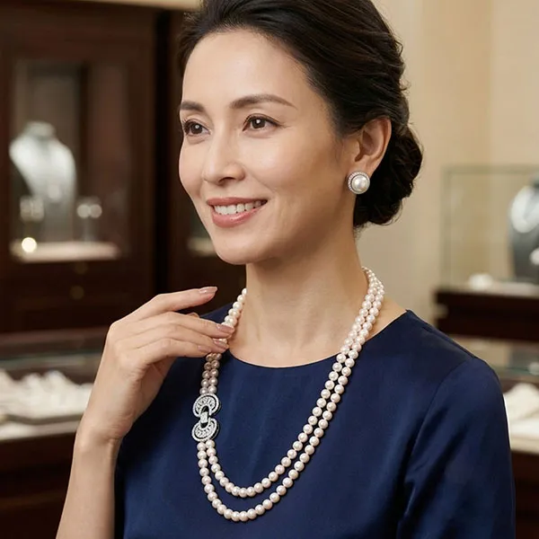 Dây Chuyền Nữ Jessica Pearl Harmony Link JN17 Màu Trắng