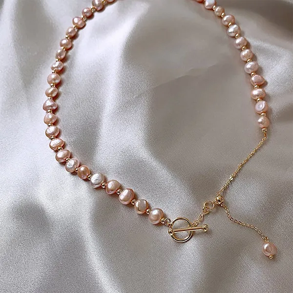 Dây Chuyền Nữ Jessica Pearl Ngọc Trai Blush Cloud JN20 Màu Hồng