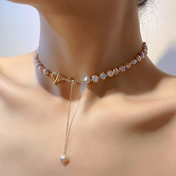 Dây Chuyền Nữ Jessica Pearl Ngọc Trai Blush Cloud JN20 Màu Hồng