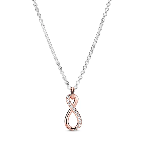 Dây Chuyền Pandora Sparkling Zircon Necklace Màu Vàng Hồng