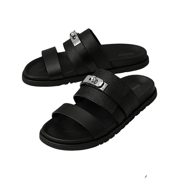 Dép Hermès Jackson Sandal H242951ZH01445 Black Màu Đen Size 42
