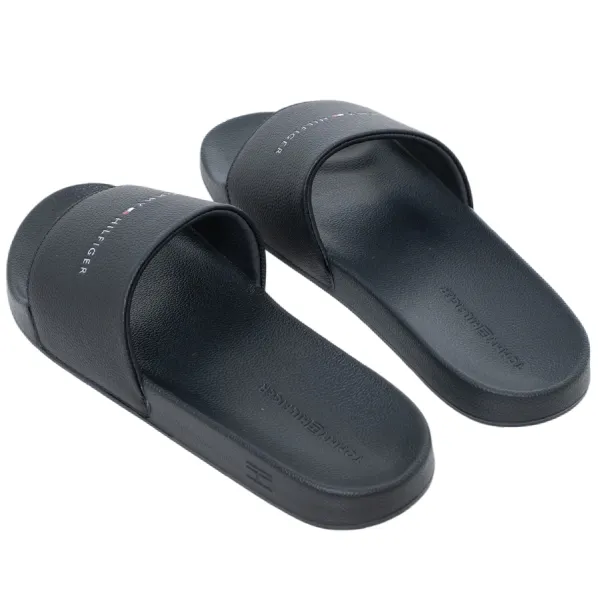 Dép Nam Tommy Hilfiger Flip-Flops Hilifger NYC Pool Slide Màu Đen Size 42