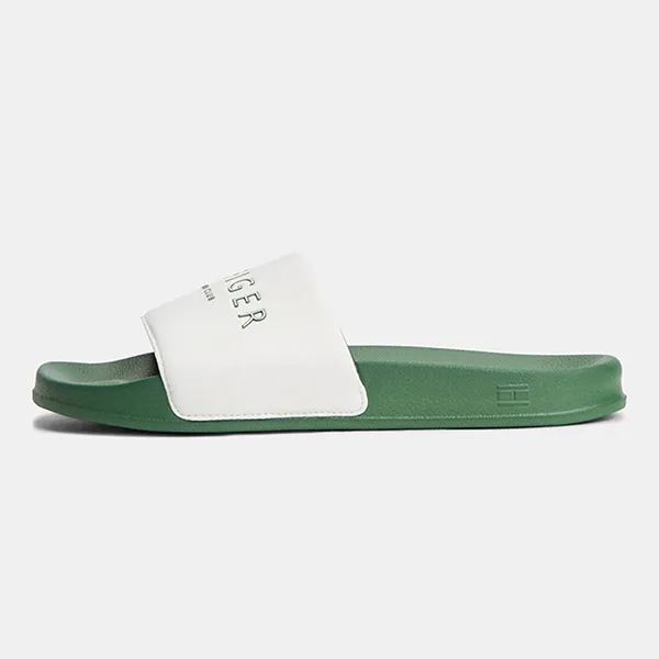 Dép Nam Tommy Hilfiger Logo Pool Slides FM0FM05898Z00 Màu Xanh/Trắng Size 39