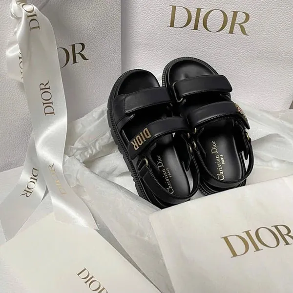 Dép Nữ Dior Dioract Sandal KCQ547LAB_S900 Black Màu Đen Size 37