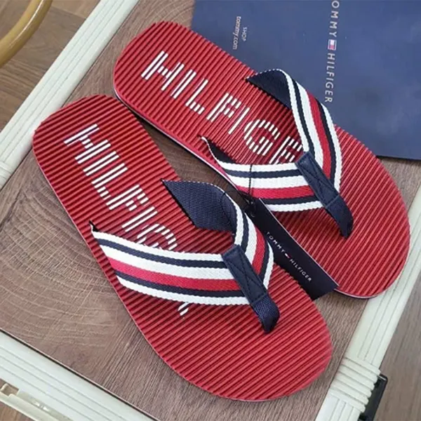 Dép Xỏ Ngón Nam Tommy Hilfiger Flip Flop Sandal Màu Đỏ Size 41