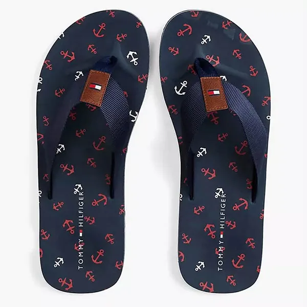 Dép Xỏ Ngón Nam Tommy Hilfiger Flip Flop Sandal Màu Xanh Navy Size 39