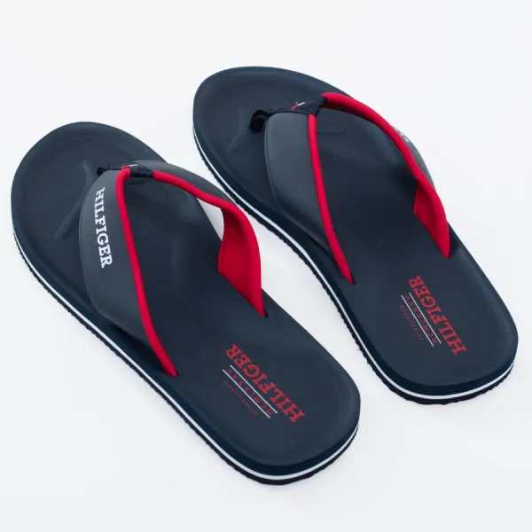 Dép Xỏ Ngón Nam Tommy Hilfiger Logo Flip-Flops Màu Xanh Navy Size 44