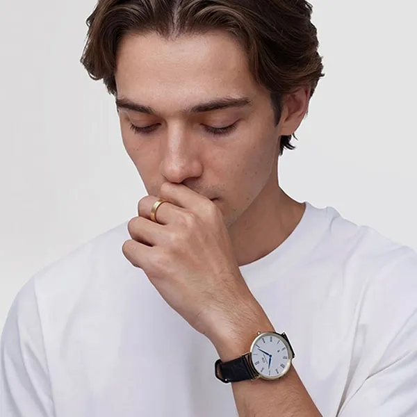 Đồng Hồ Nam Daniel Wellington Classic Roman Numerals Date Black Croc Belly DW00100915 Màu Đen Vàng