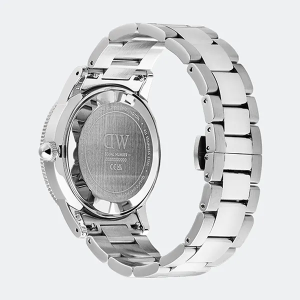 Đồng Hồ Nam Daniel Wellington Iconic GMT Link Black Ceramic Bezel Silver DW00100919 Màu Đen - Bạc