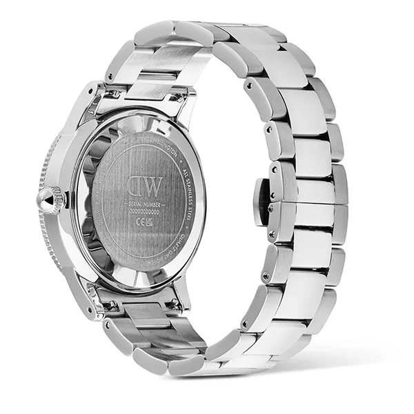Đồng Hồ Nam Daniel Wellington Iconic GMT Link Brushed Bezel DW00100922 Màu Bạc Xanh