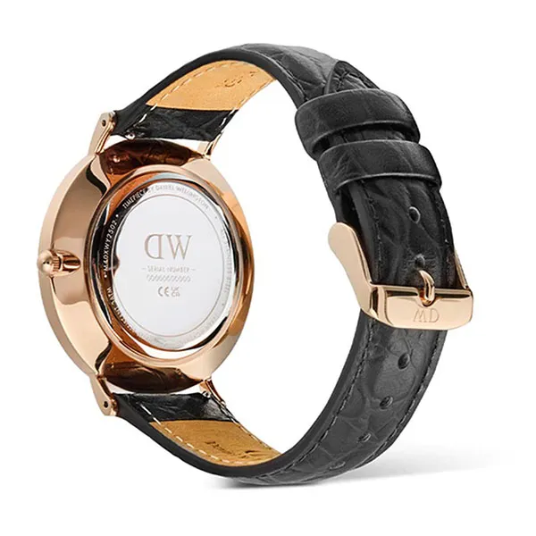 Đồng Hồ Nam Daniel Wellington Roman Numeral Date Black Croc Belly DW00100916 Màu Đen/ Vàng Hồng