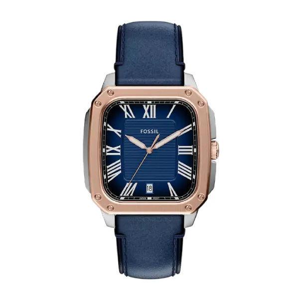 Đồng Hồ Nam Fossil Crosby 42 mm Three-Hand Blue Leather Watch FS6149 Màu Xanh Navy
