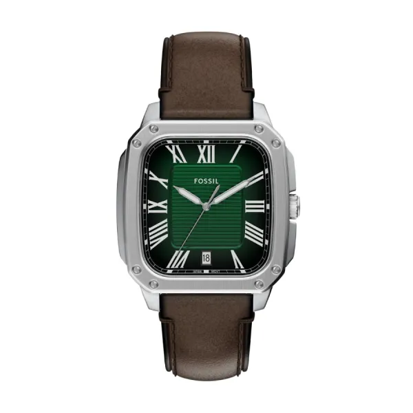 Đồng Hồ Nam Fossil Crosby 42 mm Three-Hand Brown Leather Watch FS6150 Màu Nâu