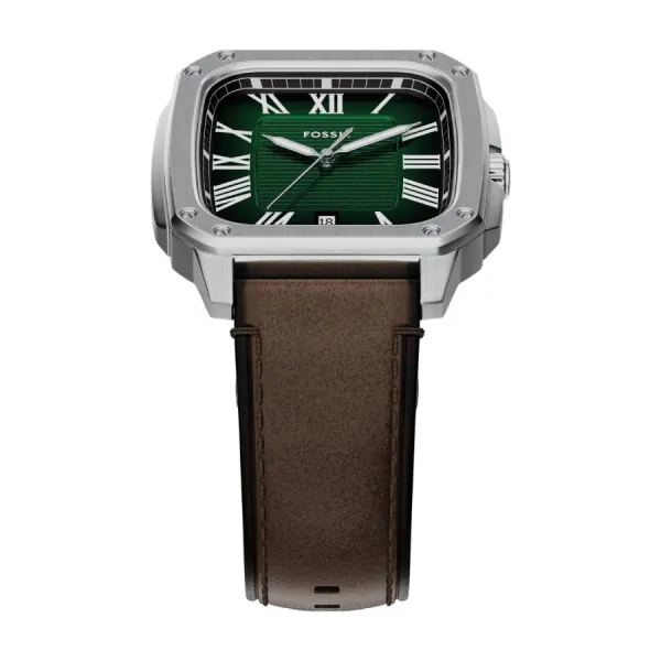 Đồng Hồ Nam Fossil Crosby 42 mm Three-Hand Brown Leather Watch FS6150 Màu Nâu
