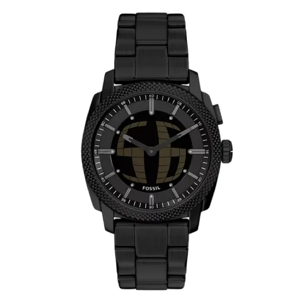 Đồng Hồ Nam Fossil Machine Big Tic 41mm Black Stainless Steel Watch FS6156 Màu Đen