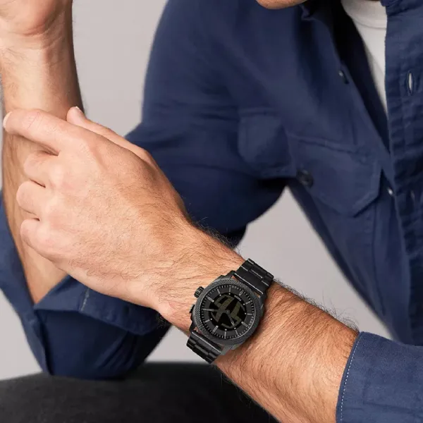 Đồng Hồ Nam Fossil Machine Big Tic 41mm Black Stainless Steel Watch FS6156 Màu Đen