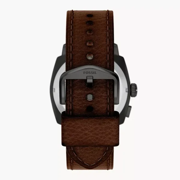 Đồng Hồ Nam Fossil Machine Big Tic 41mm Brown Leather Watch FS6165 Màu Nâu